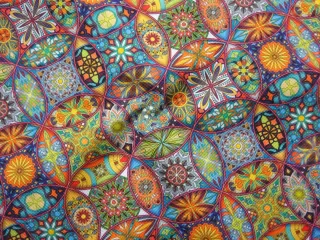 Kočíkovina biela "zeleno-pomarančová mandala"