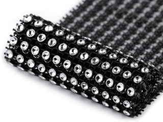 Borta čierna "strieborný diamantový pás" - 58 mm