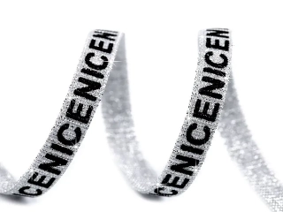 Stuha odevná lurexová strieborná "NICE" - 9 mm