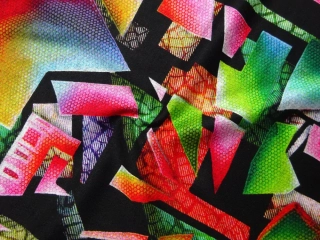 Úplet čierny "farebné geometrické tvary"