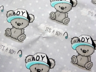 Bavlna sivá "IT´S A BOY"