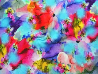 Úplet tyrkysový "rozpité kvety" - digitálna tlač