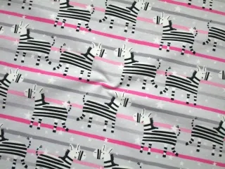 Úplet sivý "zebra, ružový pásik"