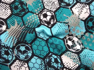 Teplákovina tyrkysovo-modrá "futbal" - počesaná