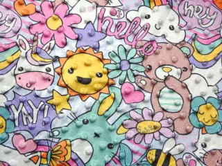 Minky "zvieratká, kvetinky, slniečko"