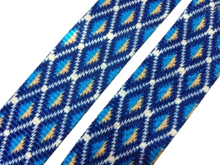 Popruh bielo-modrý "geometrický vzor" - 48 mm