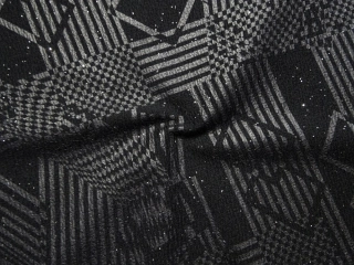 Úplet čierny s glitrami "geometrický vzor" - zbytok 