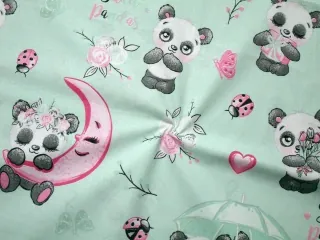 Bavlna mint "sweet pandas"