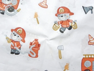 Bavlna biela "macko hasič"