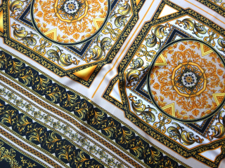 Hodváb béžový "Versace" - bordúra jednostranná