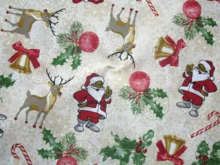Poťahovka bielo-béžová "Santa Clause, sob, zvonček"