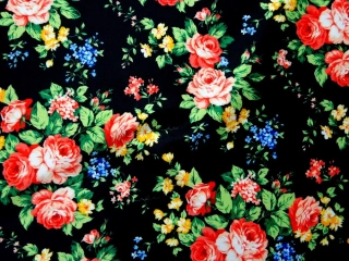 Kostýmovka Sydney čierna "farebné kvety" 