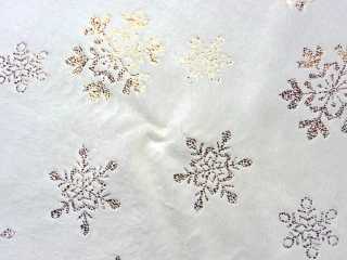 Fleece smotanový "zlaté vločky" 