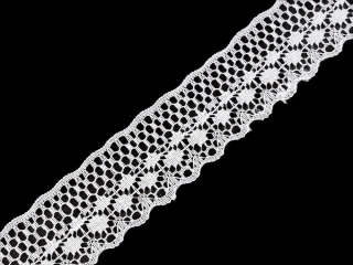 Borta biela "vzorovaná" - 32 mm 