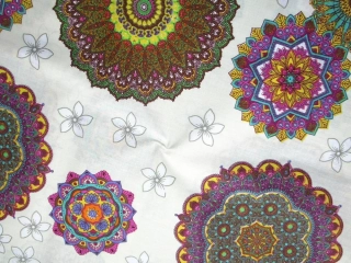 Bavlna maslová "farebná mandala"
