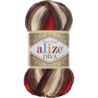 Alize Diva Batik "červeno-hnedá" 