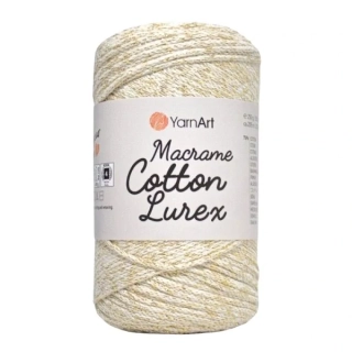 Vlna Macrame Cotton Lurex "bielo-zlatá"