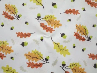 Bavlna biela "žlto-pomarančové listy"
